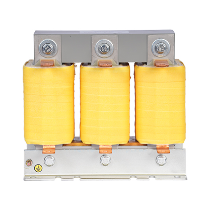 Low-voltage detuned reactor with precision yellow coil windings and high linearity engineered for harmonic mitigation and power factor correction systems