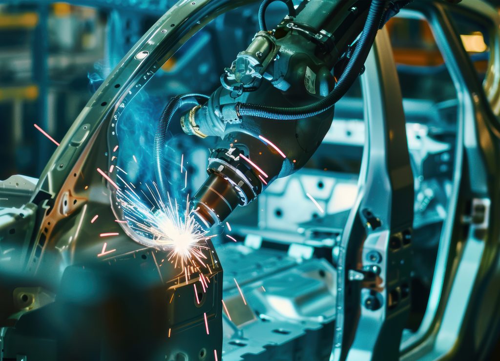 Automotive robotic welding application where detuned reactors improve power quality and harmonic control
