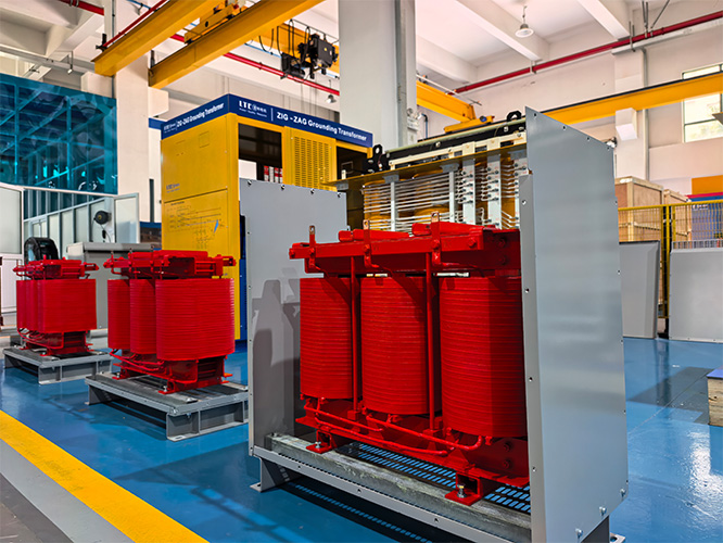 Custom dry-type transformer manufactured by LTECPower with 48-hour engineering and precise busbar alignment for switchgear integration
