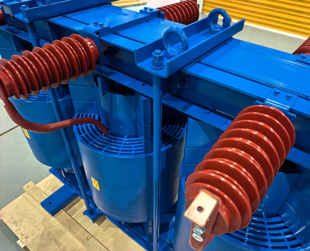 LTECPower filter reactor high voltage terminal structure showing insulated connections and reactor assembly design