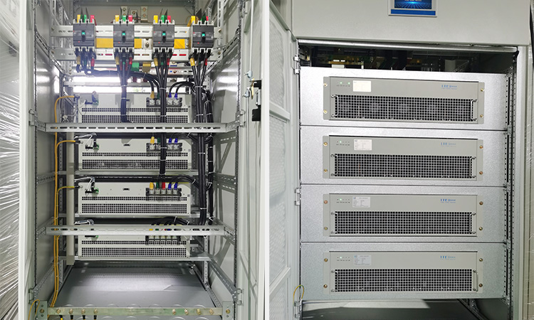 Modular active harmonic filter (AHF) cabinet used for real-time industrial harmonic cancellation.