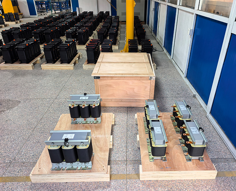 Batch manufacturing and wooden box packaging of ltecpower low voltage harmonic filter reactors for international shipping