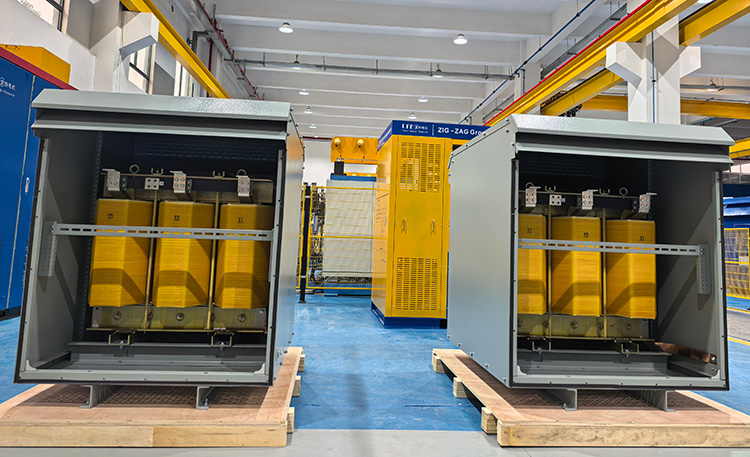 LTECPower dry-type transformers housed in protective metal enclosures with specialized IP ratings in the factory.