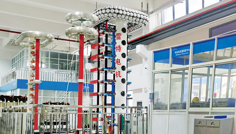 High-voltage testing equipment in the factory testing hall for ltecpower dry-type transformers.