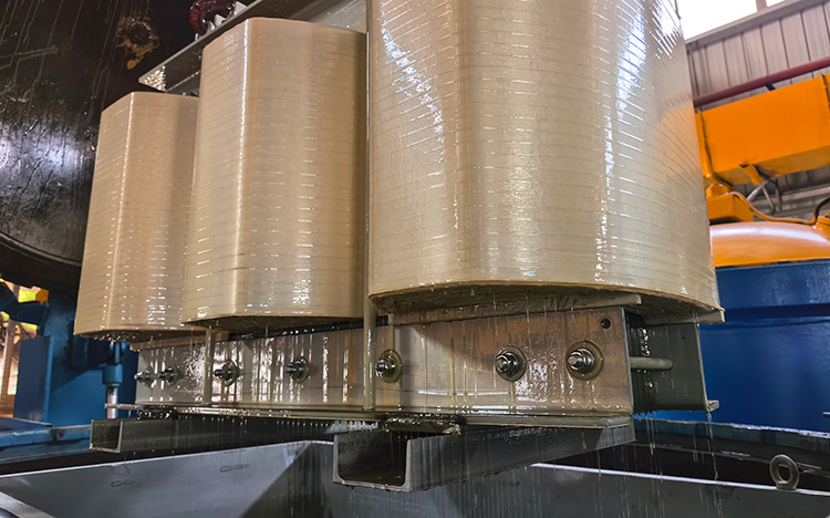 Transformer windings undergoing VPI processing in the manufacturing workshop