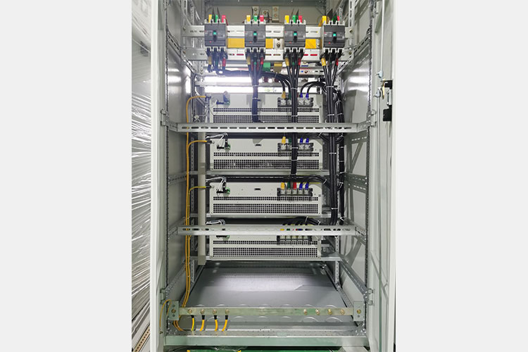 Internal wiring and modular setup of an industrial active power filter manufactured in our factory
